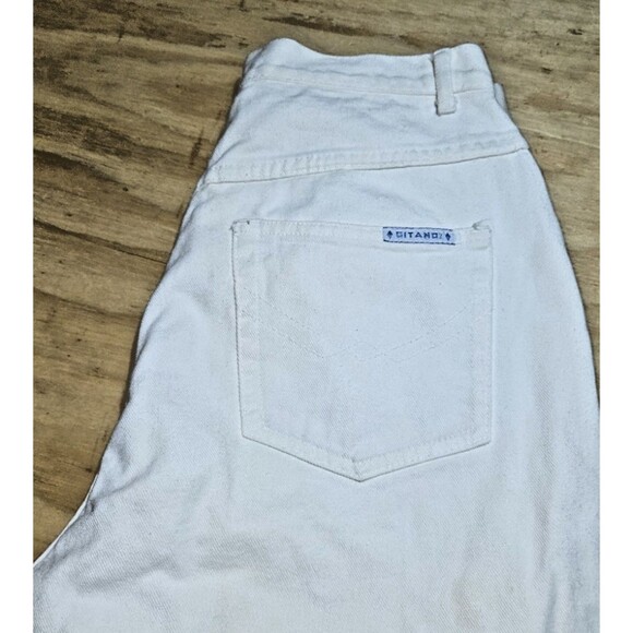 Vintage Gitano White Denim Jeans 14 long Women high Rise tapered leg - Picture 10 of 14